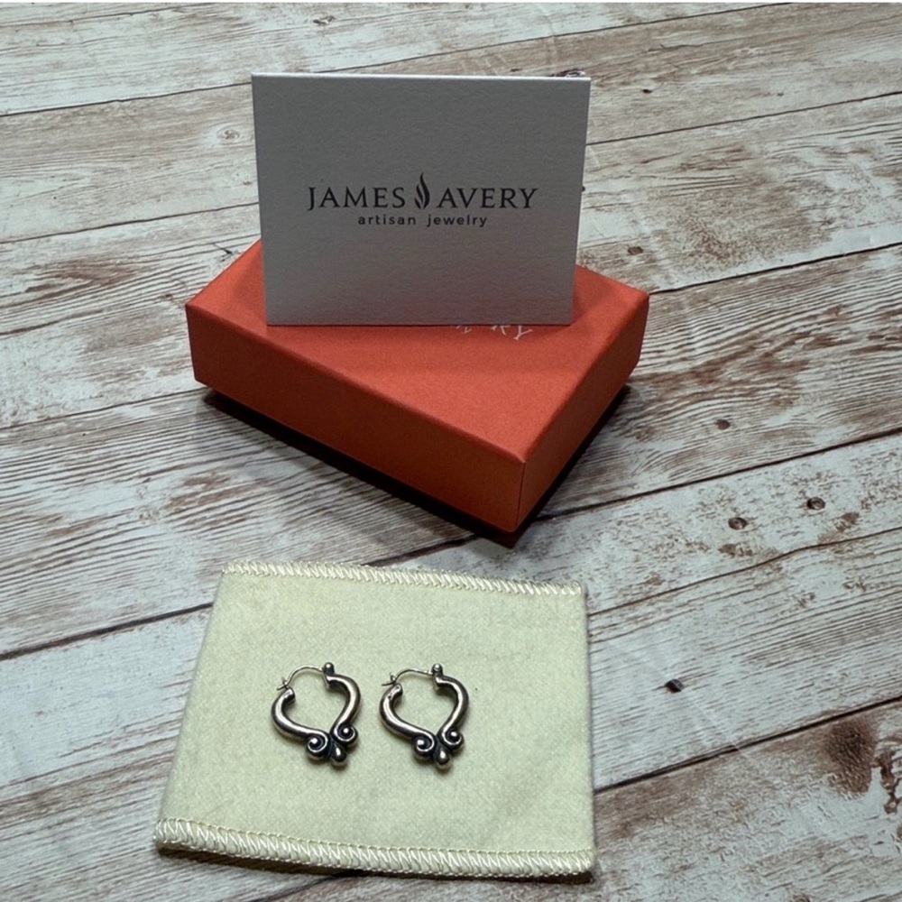 James Avery Retired Scroll Earrings Sterling Silver View 4